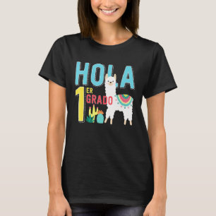 Hola 1 er Primer Grado Llama Zurück zur Schule Spa T-Shirt