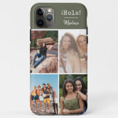 ¡Hola! 4 Foto Collage Green Personalisiert Case-Mate iPhone Hülle (Rückseite)