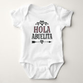 Hola Abuelita Baby Reveal Hallo Oma Baby Strampler (Vorderseite)