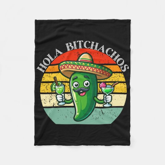 Hola Achos Funny Jalapeno Mexican Cinco De Mayo Fleecedecke (Vorderseite)