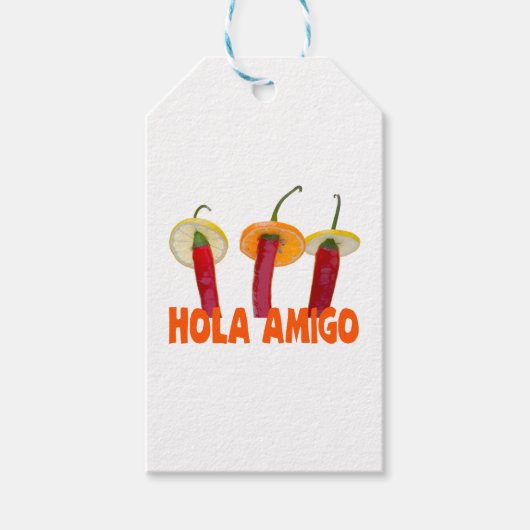 Hola Amigo Geschenkanhänger (Vorderseite)
