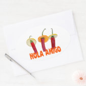 Hola Amigo Ovaler Aufkleber (Umschlag)