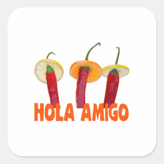 Hola Amigo Quadratischer Aufkleber (Vorderseite)