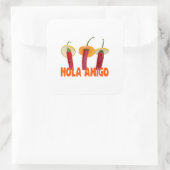 Hola Amigo Quadratischer Aufkleber (Tasche)