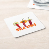 Hola Amigo Rechteckiger Pappuntersetzer (angewinkelt)