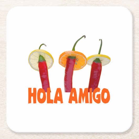 Hola Amigo Rechteckiger Pappuntersetzer (Vorderseite)