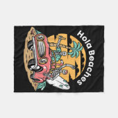 Hola Beaches Funny Summer Vacation Skelett Fleecedecke (Vorderseite (Horizontal))