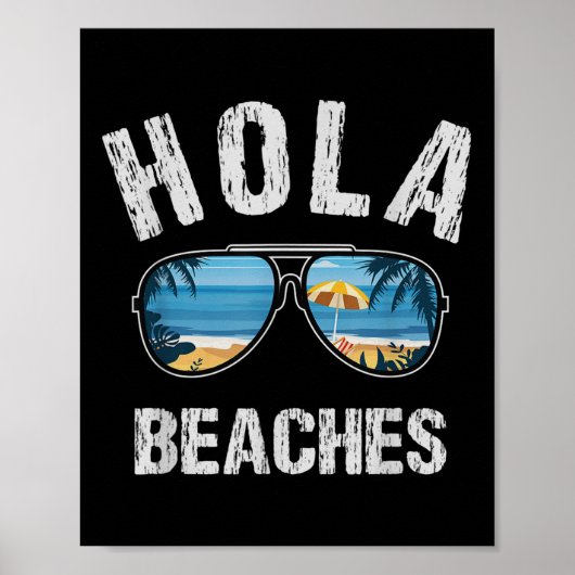 Hola Beaches Sommer Tanks für Männer Funny Vacatio Poster (Vorne)