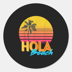 Hola Beaches Sommerurlaub Runder Aufkleber