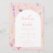 Hola Bebe Flor Invitación Spanien Einladung (Vorne/Hinten)