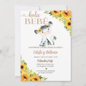 Hola bebé Kuh Mädchen Dusche einladen, Spanisch. Einladung (Vorderseite)