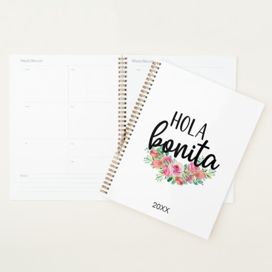 Hola Bonita Spanische Rose Typografie Chic Moderne Planer (Anzeige)