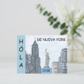 HOLA DE NUEVA YORK POSTKARTE (Stehend Vorderseite)