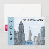 HOLA DE NUEVA YORK POSTKARTE (Vorne/Hinten)