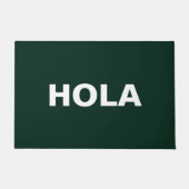 Hola dunkelgrün und weiß Spanisch Hallo minimalist Fußmatte (Vorderseite)