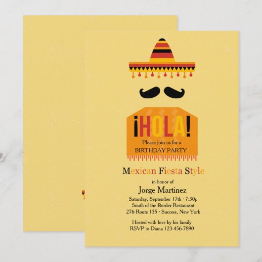 Hola Einladung (Vorne/Hinten)