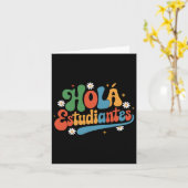 Hola Estudiantes Maestra Zurück zur Schule Spanisc Karte (Gelbe Blume)