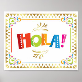 HOLA! Fiesta Party Signieren Print Poster