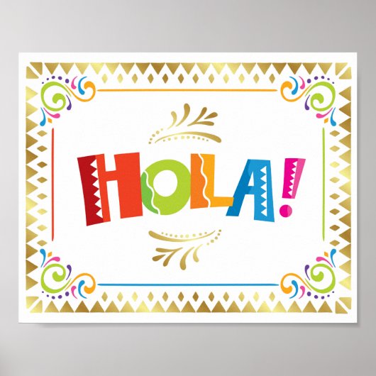 HOLA! Fiesta Party Signieren Print Poster (Vorne)