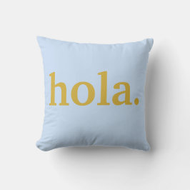 Hola Gold Script & Blue Kissen
