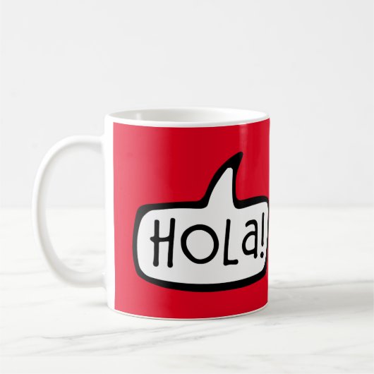 Hola! Hallo auf Spanisch, Katalanisch, Spanien Kaffeetasse (Links)
