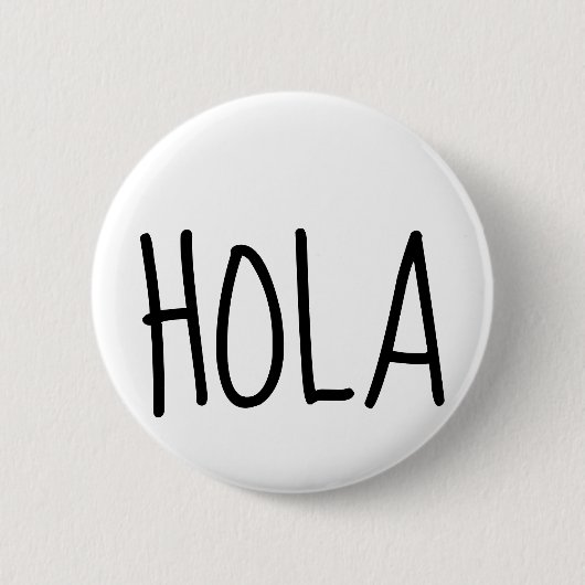 Hola Hello En Espanol Button (Vorderseite)