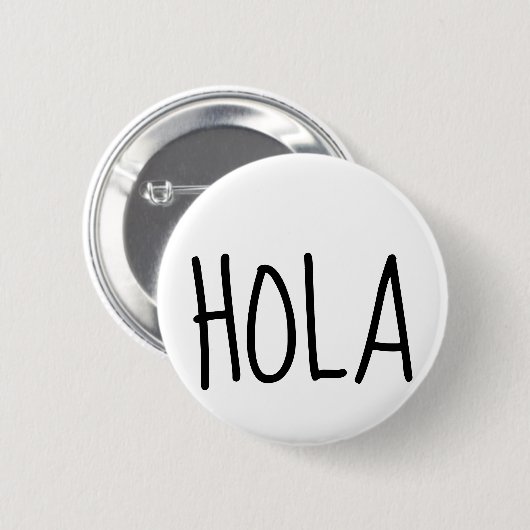 Hola Hello En Espanol Button (Vorne & Hinten)