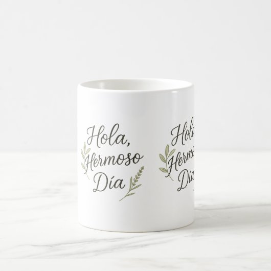 Hola Hermoso Día – Caligrafía Orgánica & Botánica Kaffeetasse (Mittel)