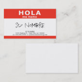 hola ich llamo visitenkarte (Vorne/Hinten)