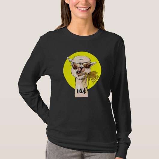Hola Llama Farm Niedlich Llama T-Shirt (Vorderseite)