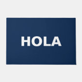 Hola Marineblau, blau, Spanisch Hallo minimalistis Fußmatte (Vorderseite)
