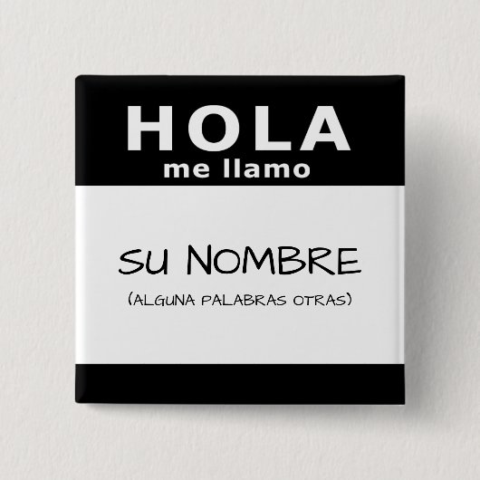 Hola me llamo button (Vorderseite)