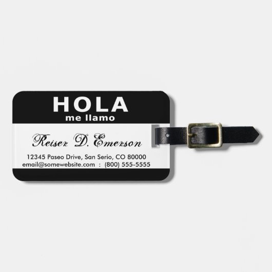 Hola me llamo (Neger) Gepäckanhänger (Vorderseite horizontal)