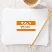 Hola me llamo (orange) adressaufkleber (Insitu)