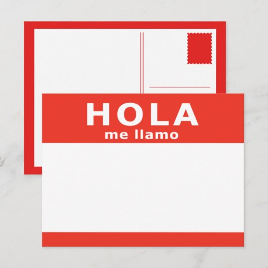 Hola me llamo postkarte (Vorne/Hinten)