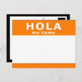 Hola me llamo postkarte (Vorne/Hinten)