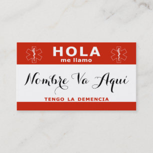 HOLA me llamo y tengo la demencia Visitenkarte