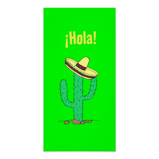 ¡Hola! Mexican Art Spanish Greetings Poster (Vorderseite)