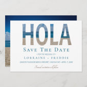 Hola Mexican Beach Wedding Save the Date (Vorne/Hinten)