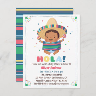 Hola mexikanische Jungen-Fiesta-Babyparty Einladung