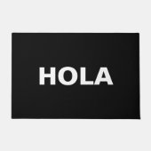 Hola Schwarz-weiß Spanisch hello minimalistisch Mo Fußmatte (Vorderseite)