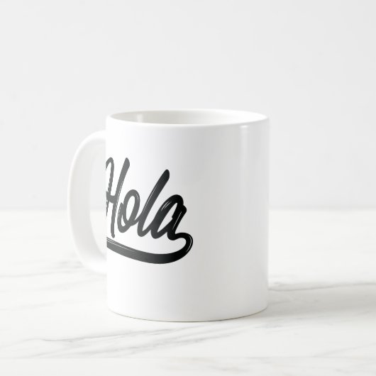 Hola Script (schwarz) Kaffeetasse (Vorderseite Links)