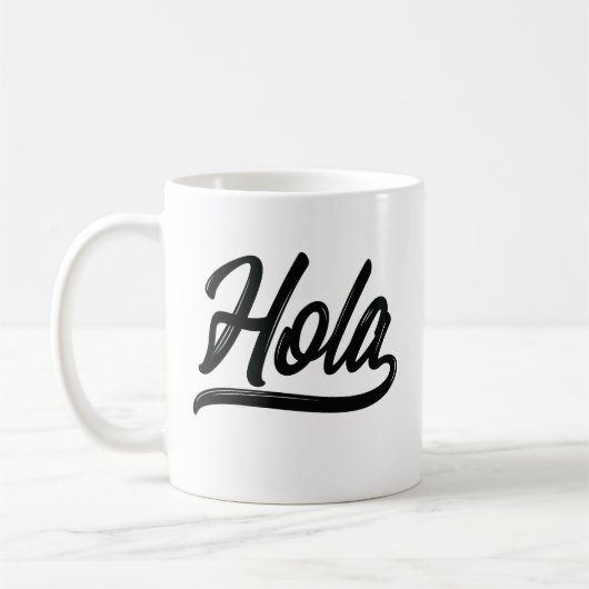 Hola Script (schwarz) Kaffeetasse (Links)