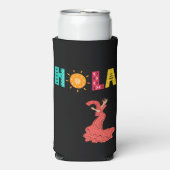 Hola! Spanisches Thema/Senorita/bearbeitbare Bezei Selters Dosenkühler (Seltzer Vorderseite)