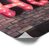 Hola Spanish Hello Neon Sign Poster (Ecke)