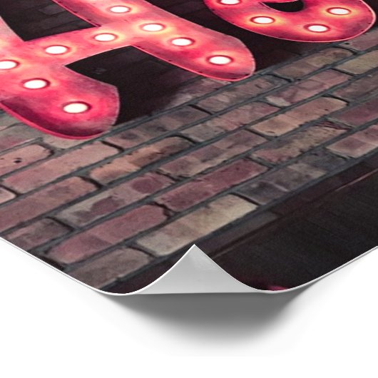 Hola Spanish Hello Neon Sign Poster (Ecke)