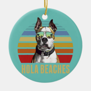 Hola Strände American Staffordshire Terrier Hund Keramik Ornament