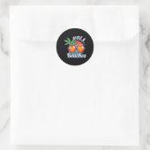 Hola Strände Funny Palm Tree Sommer Fun Beach Enge Runder Aufkleber (Tasche)