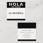 hola su nombre platz quadratische visitenkarte (Vorne/Hinten)