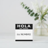 hola su nombre platz quadratische visitenkarte (Stehend Vorderseite)